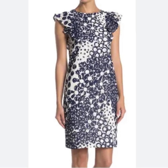 Trina Turk Energy Ruffle Sleeve Sheath Dress - Picture 1 of 6